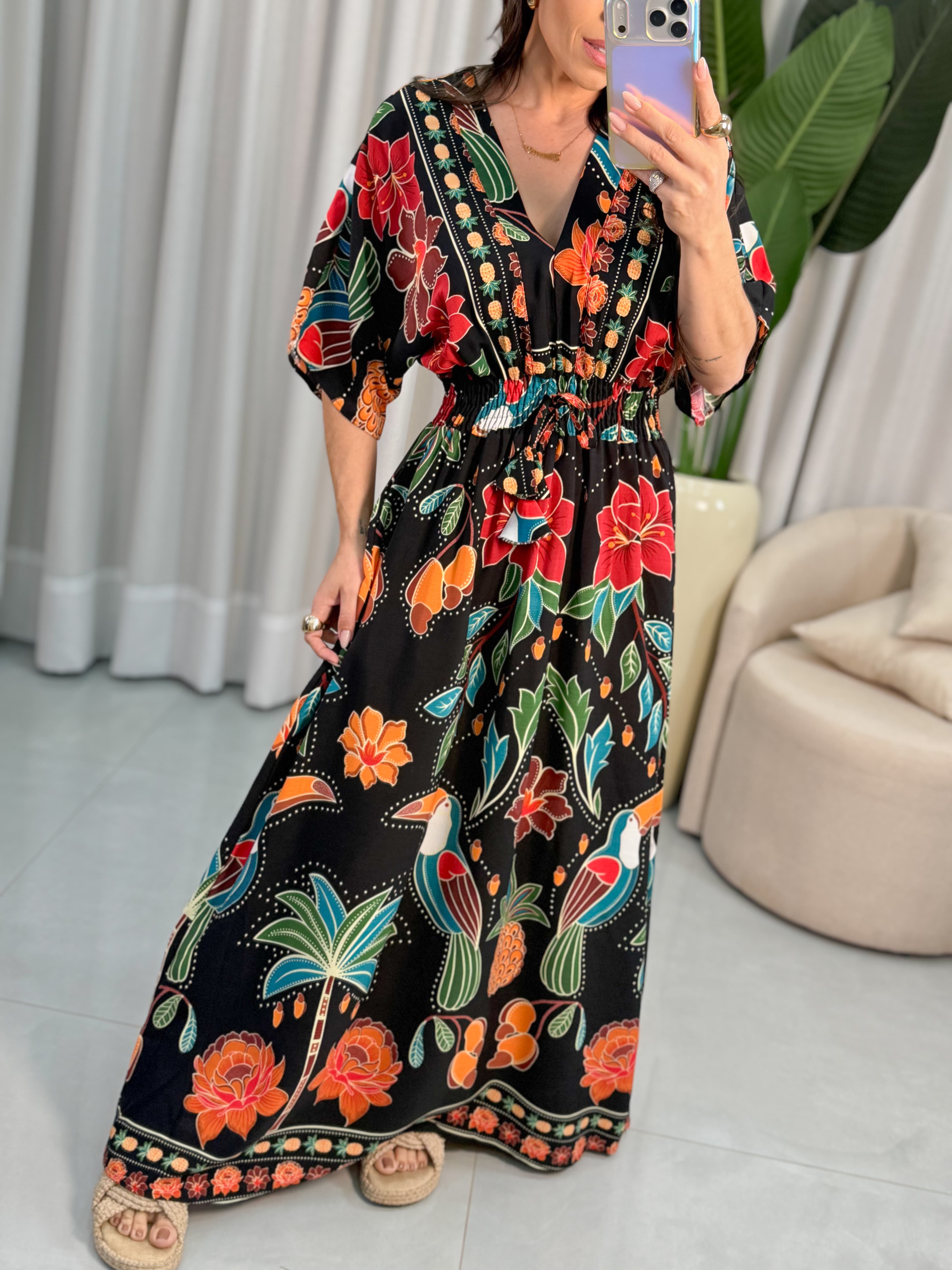 VESTIDO ESTAMPADO PRETO