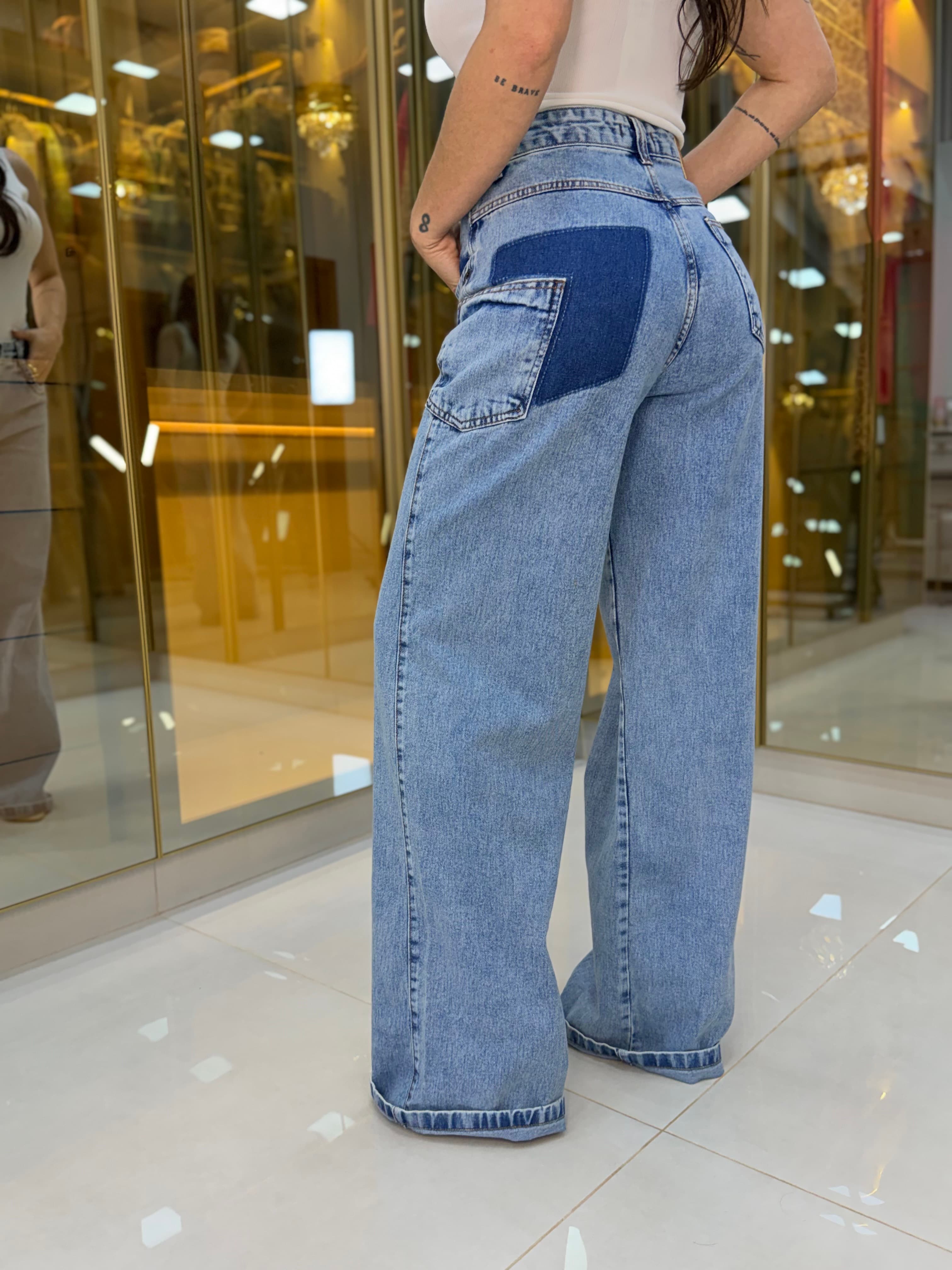CALÇA JEANS WIDE LEG