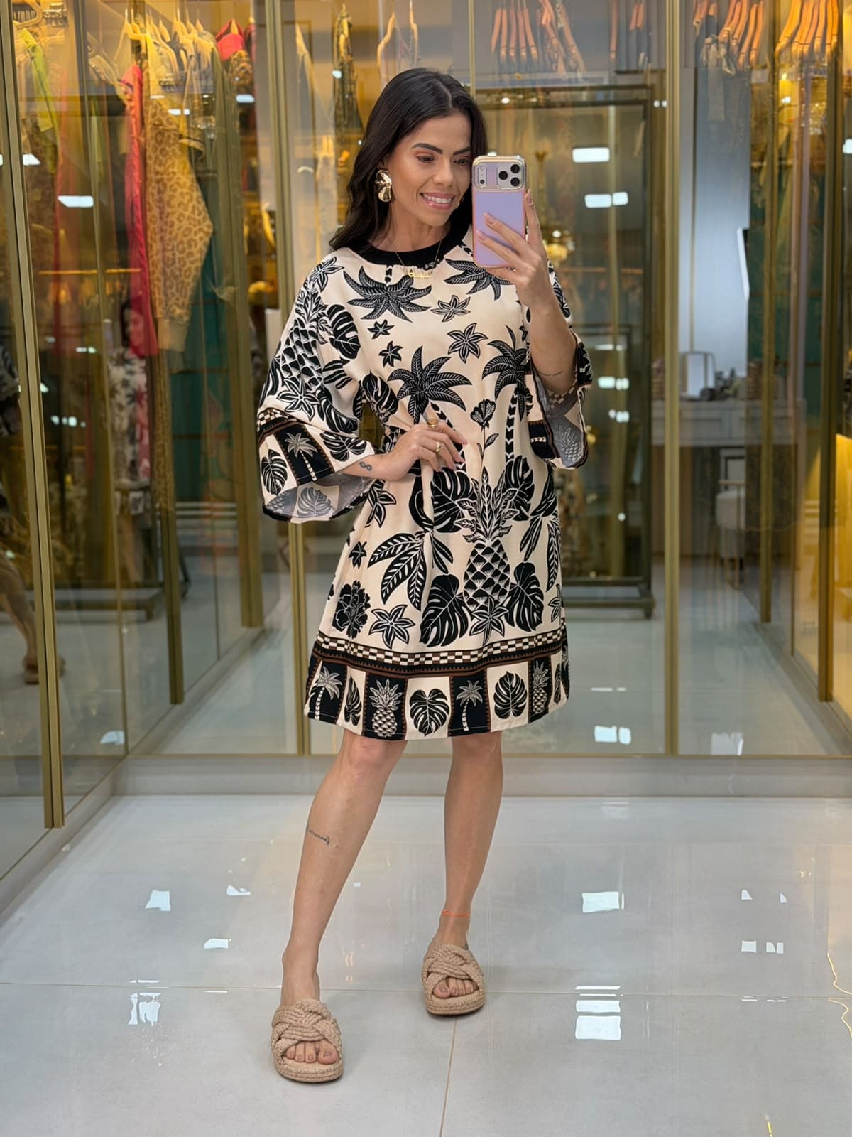 VESTIDO MANGA ESTAMPADO