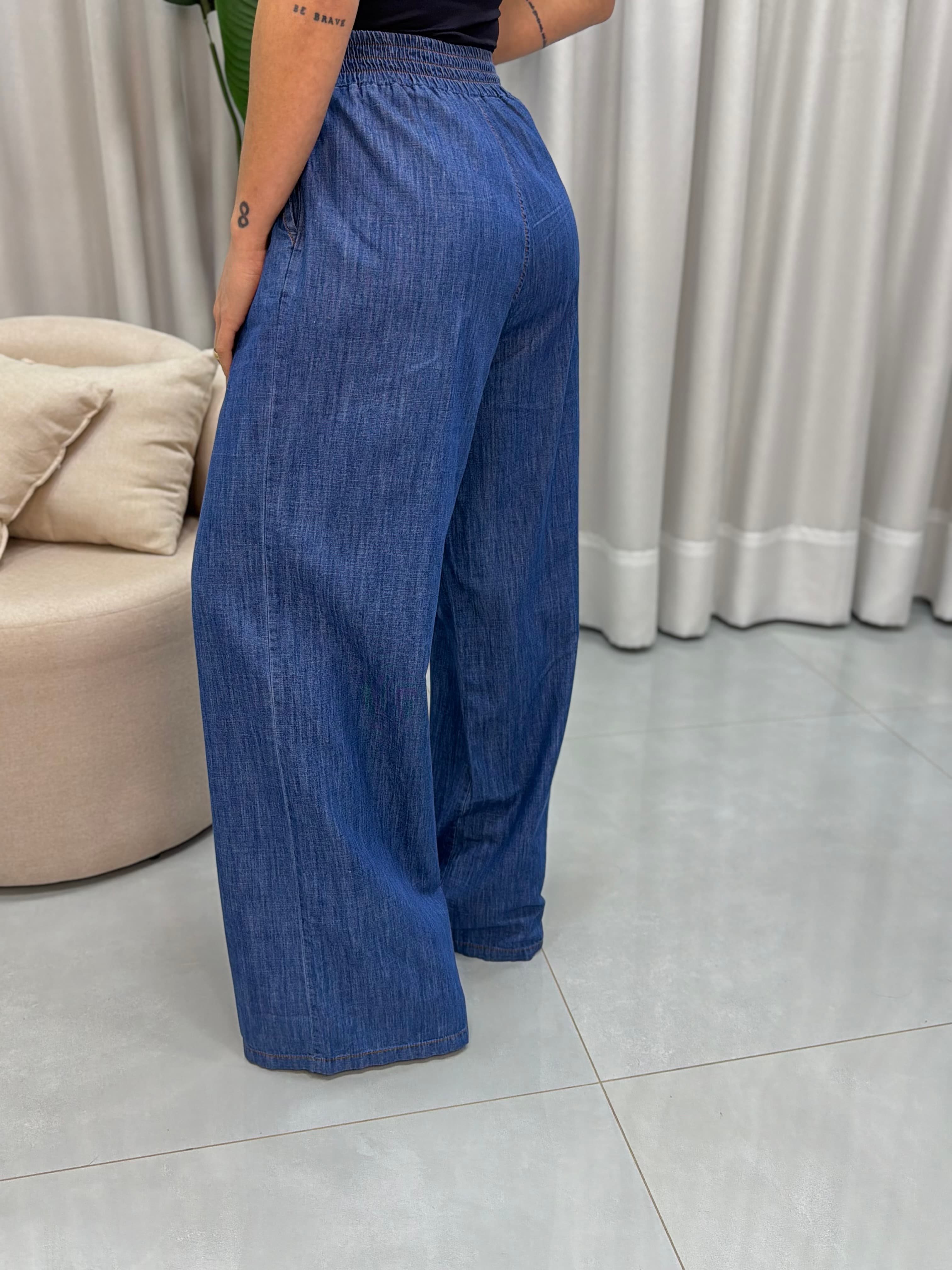 CALÇA PANTALONA JEANS ELÁSTICO