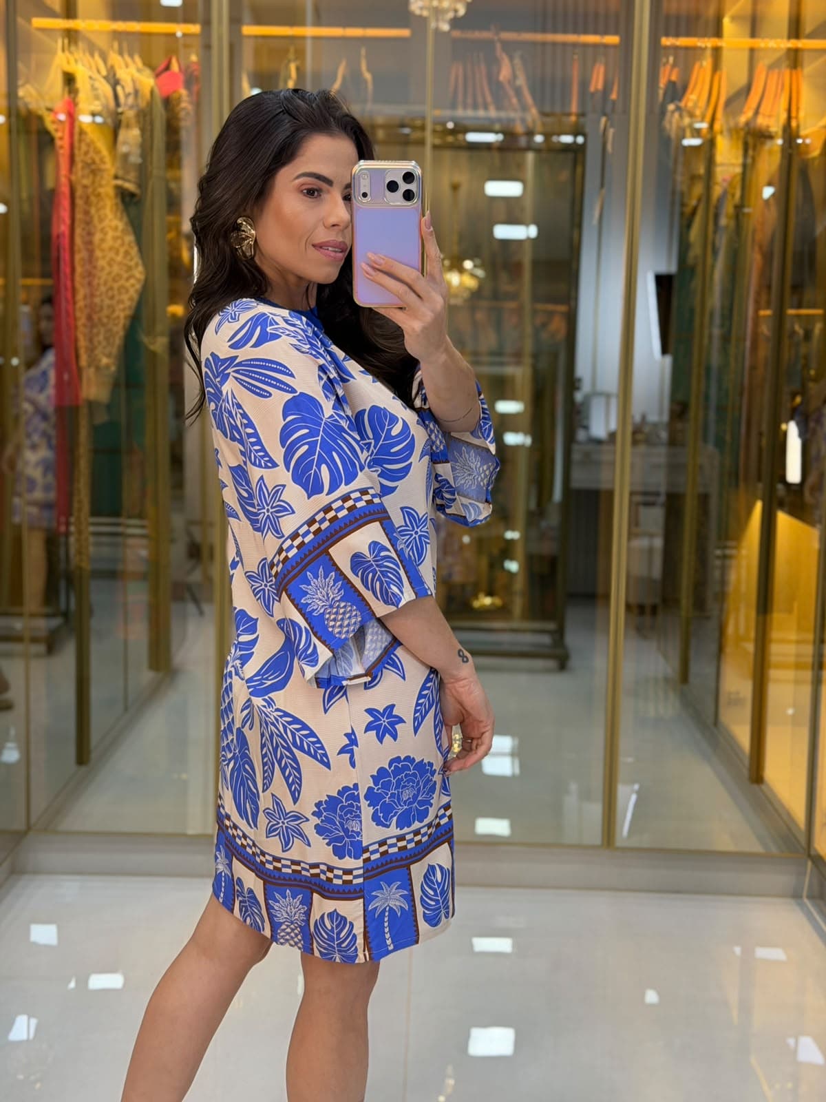 VESTIDO MANGA ESTAMPADO