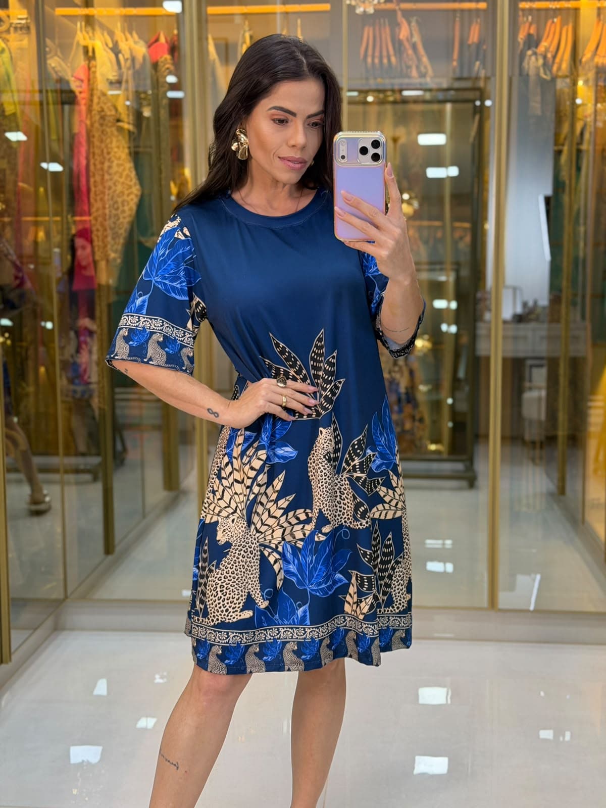 VESTIDO MANGA ESTAMPADO