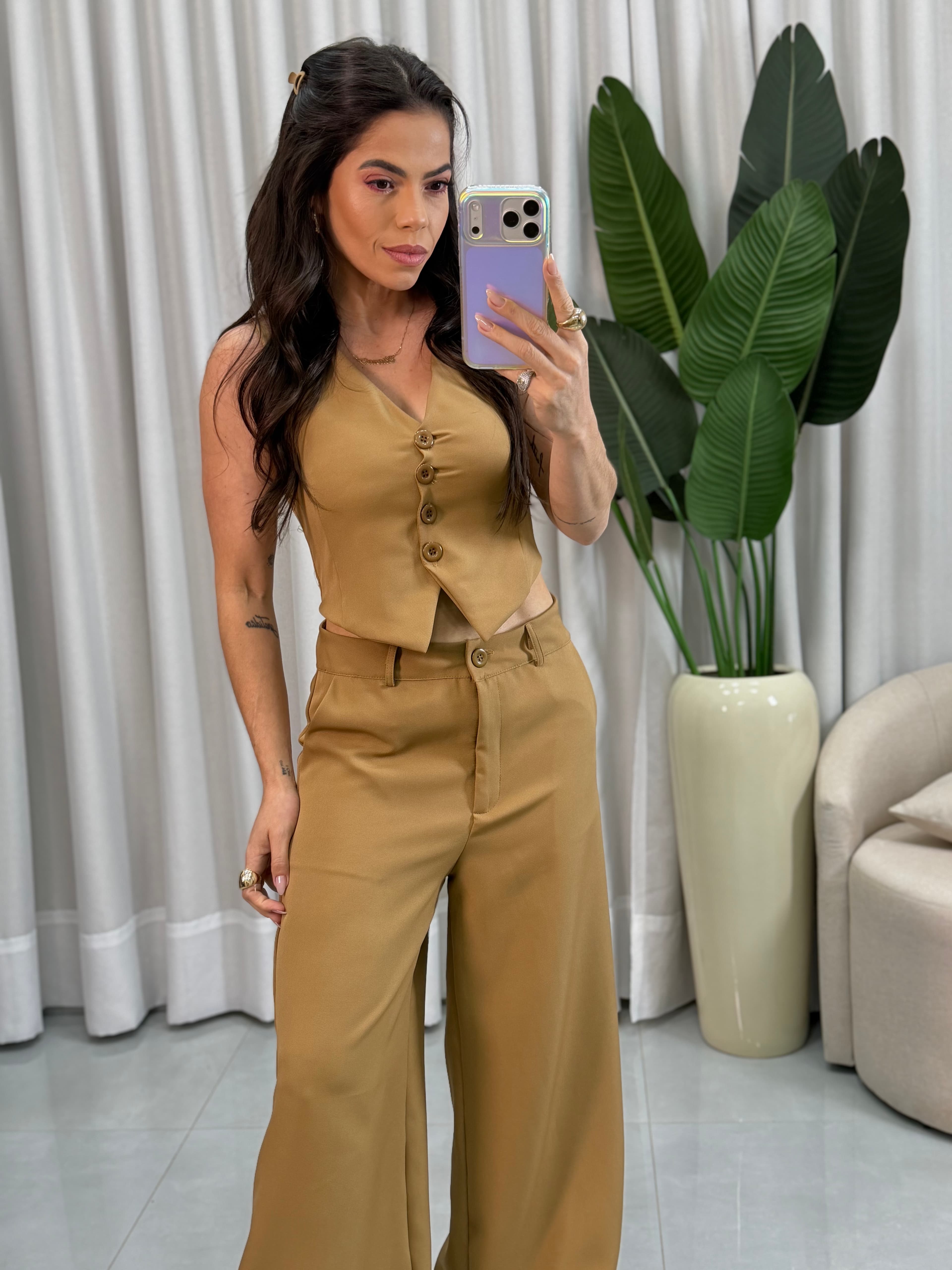 CONJUNTO ALADIM ALFAIATARIA BEGE