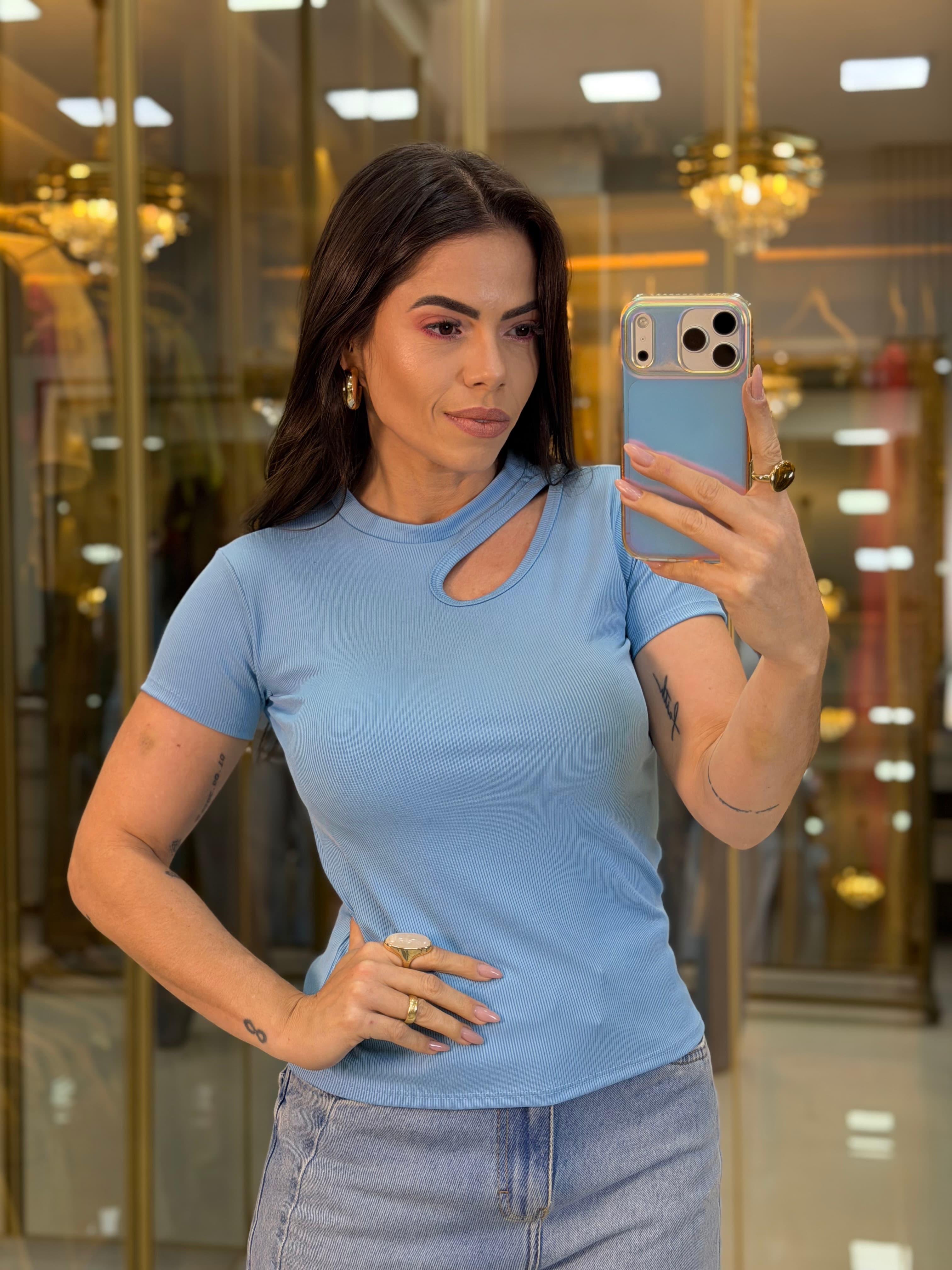 BLUSA CANELADA