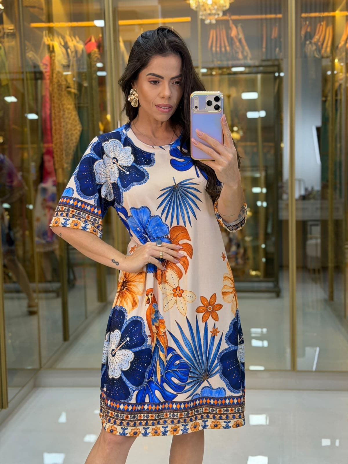 VESTIDO MANGA ESTAMPADO