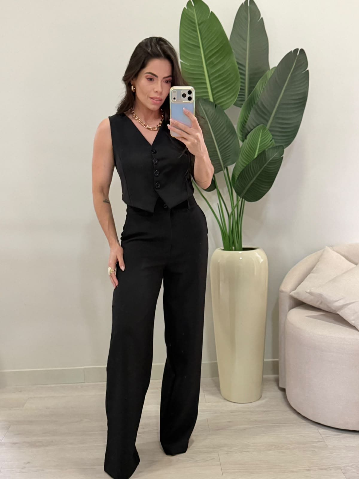 CONJUNTO COLETE ALFAIATARIA