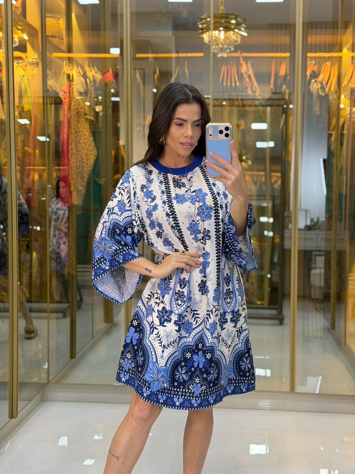 VESTIDO MANGA ESTAMPADO