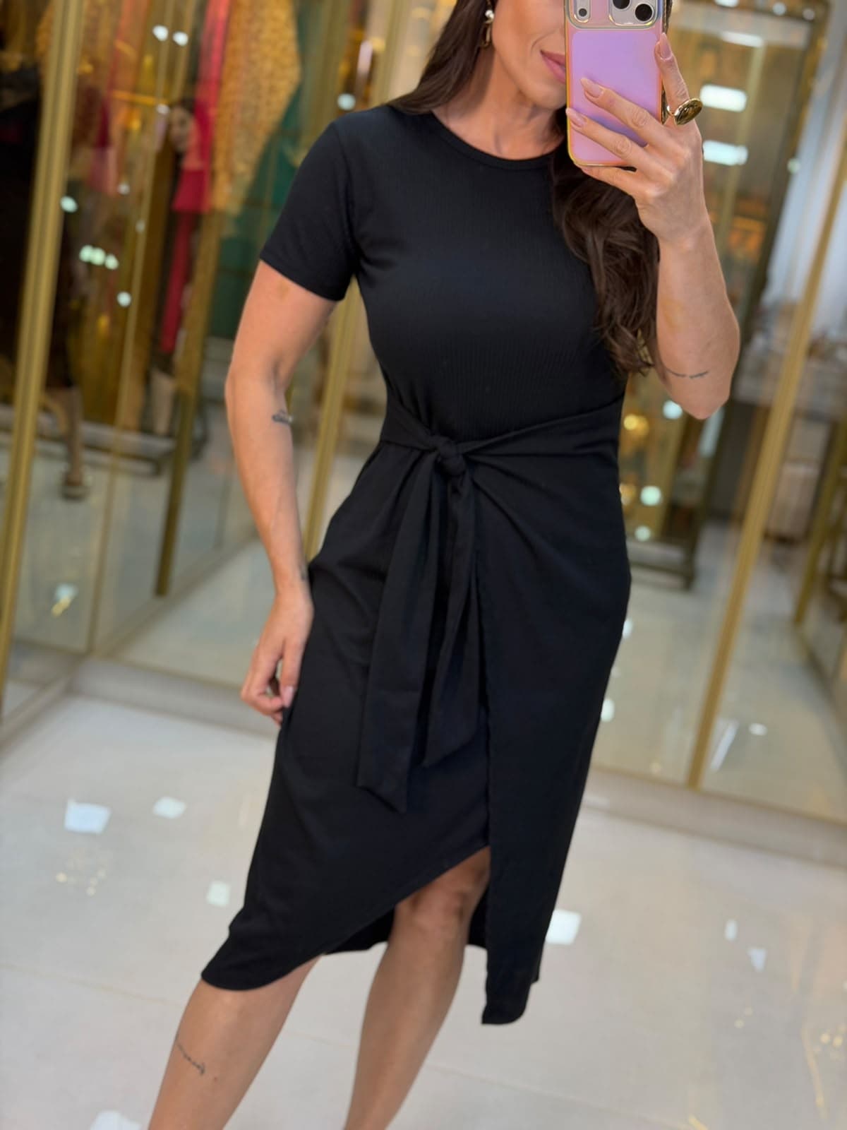 VESTIDO ENVELOPE CANELADO