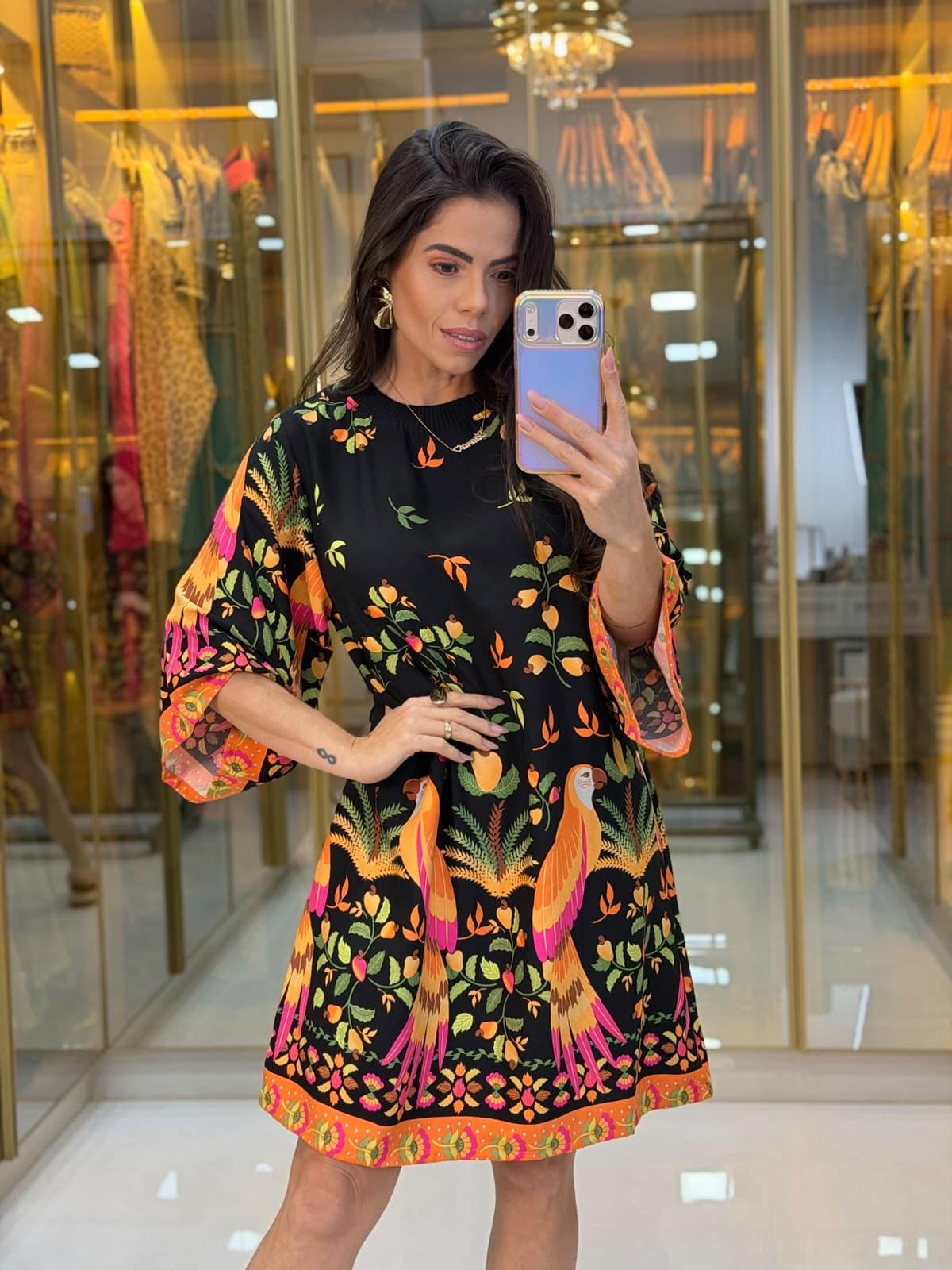 VESTIDO MANGA ESTAMPADO
