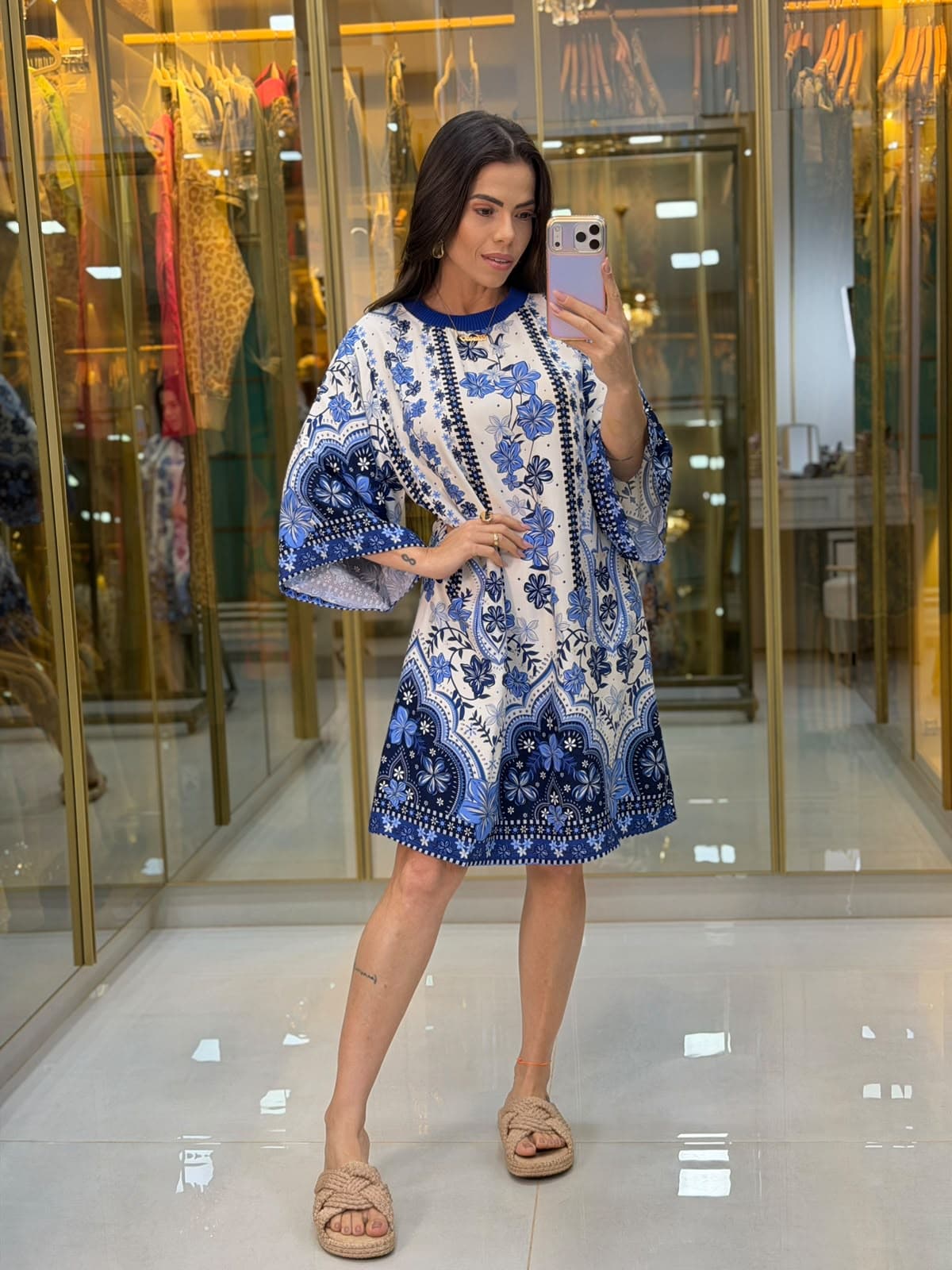 VESTIDO MANGA ESTAMPADO