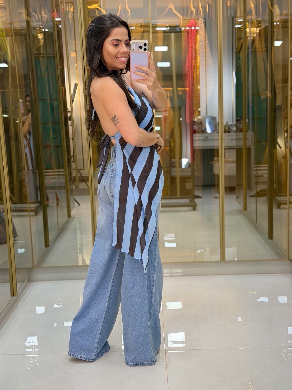 BLUSA ASSIMÉTRICA FRENTE ÚNICA COM BOJO