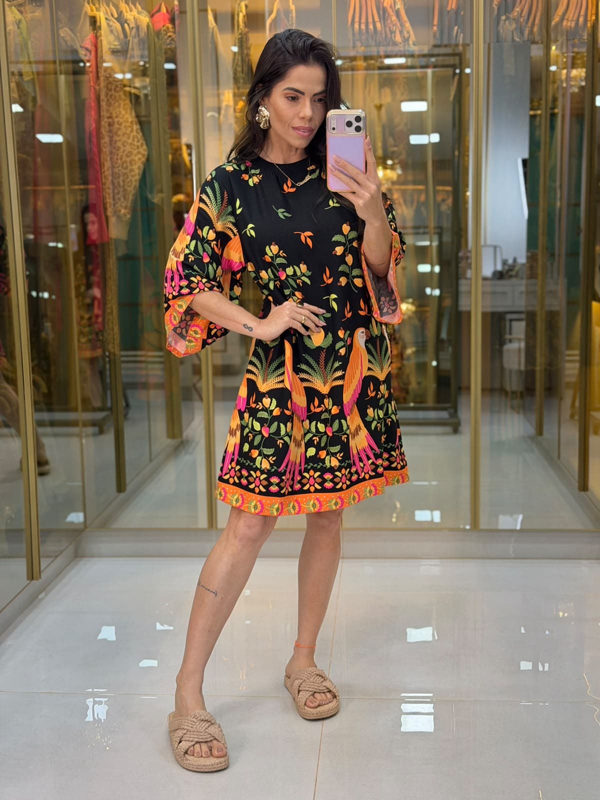 VESTIDO MANGA ESTAMPADO