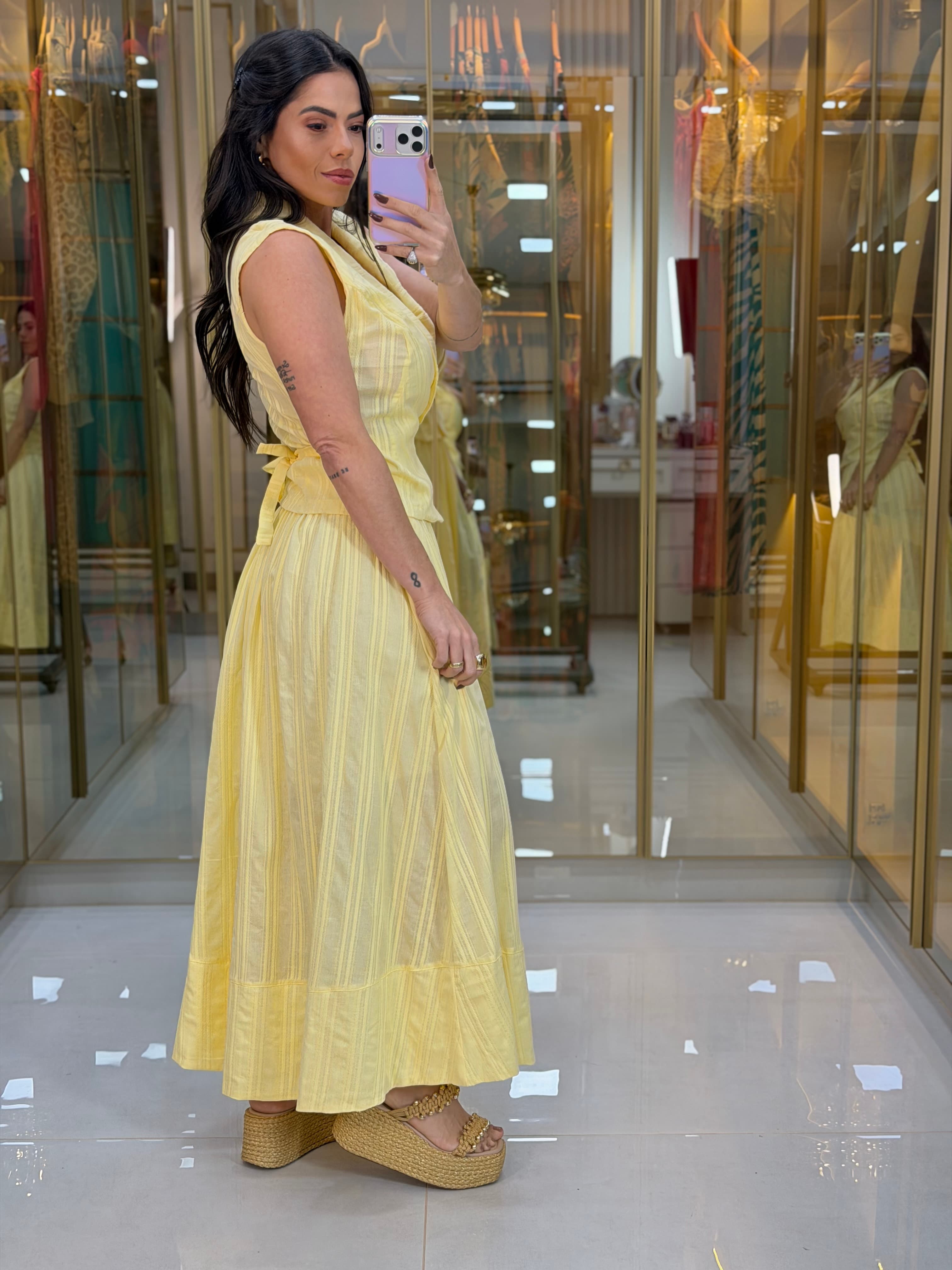 CONJUNTO SAIA AMARELO