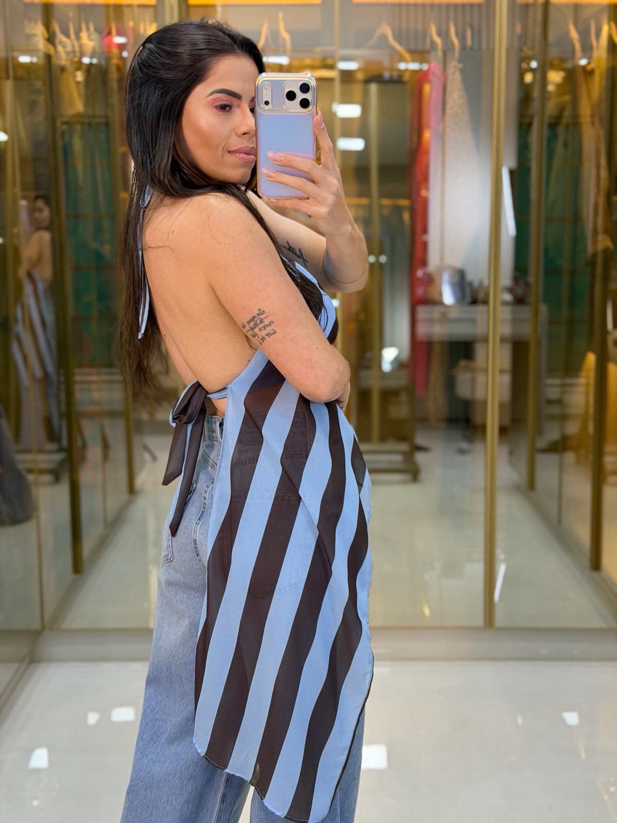 BLUSA ASSIMÉTRICA FRENTE ÚNICA COM BOJO