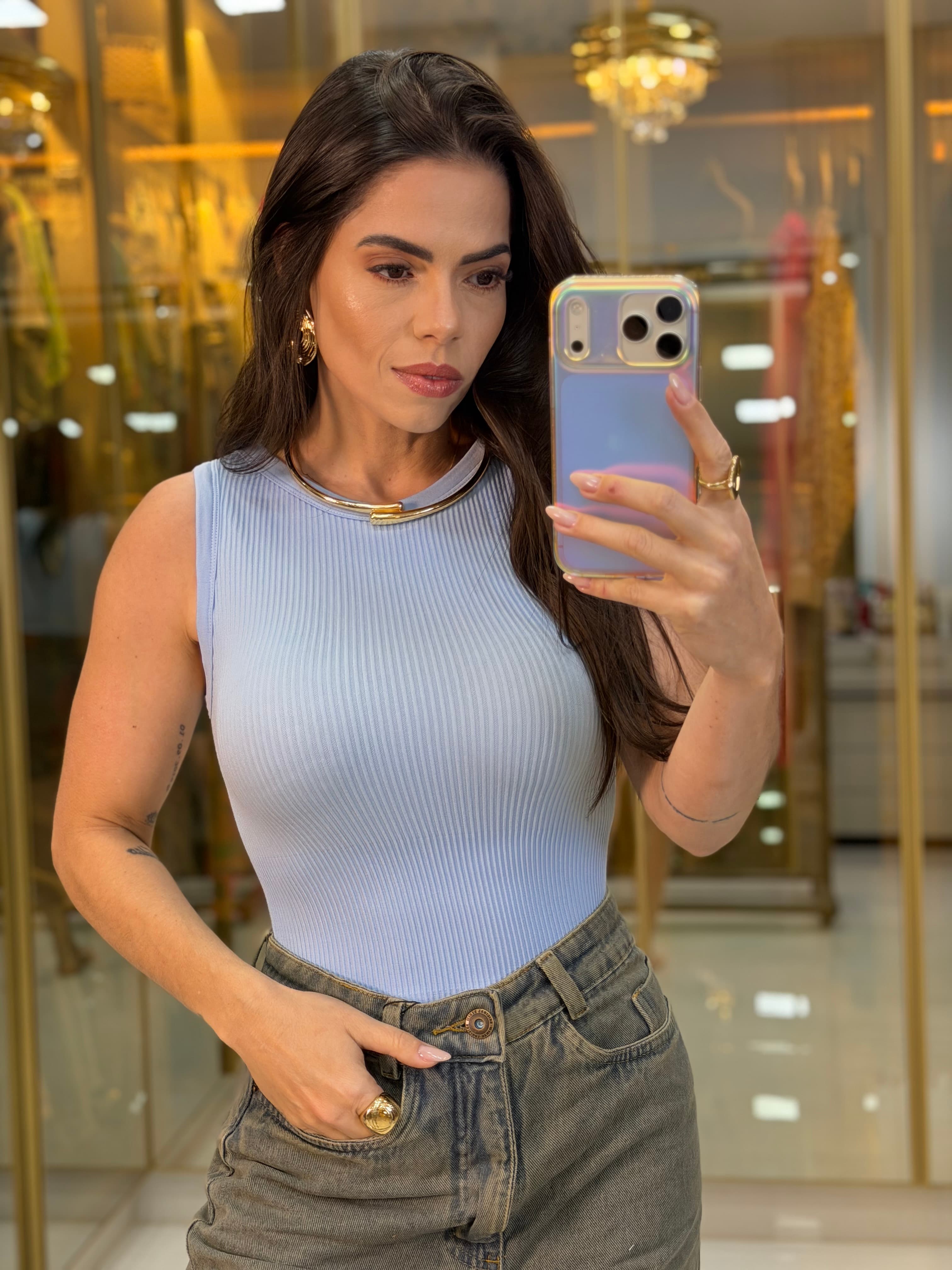 BODY CANELADO MICROFIBRA