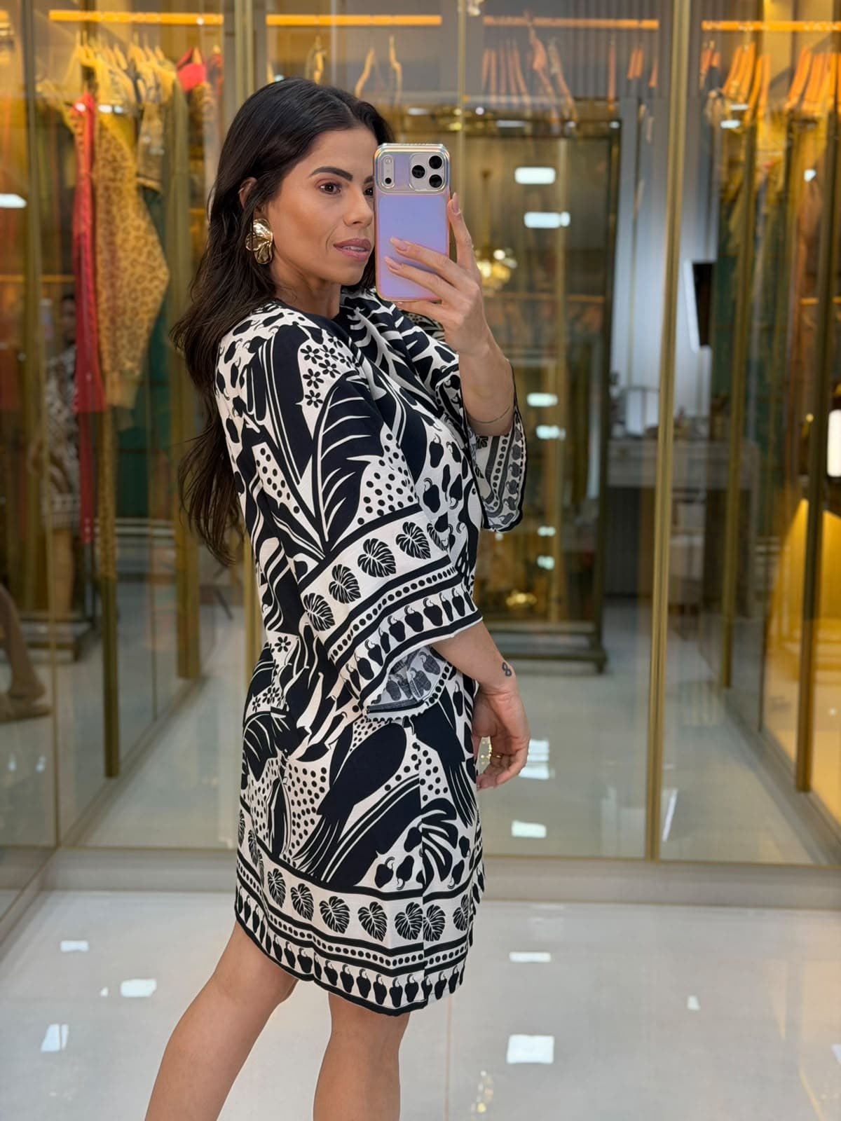 VESTIDO MANGA ESTAMPADO