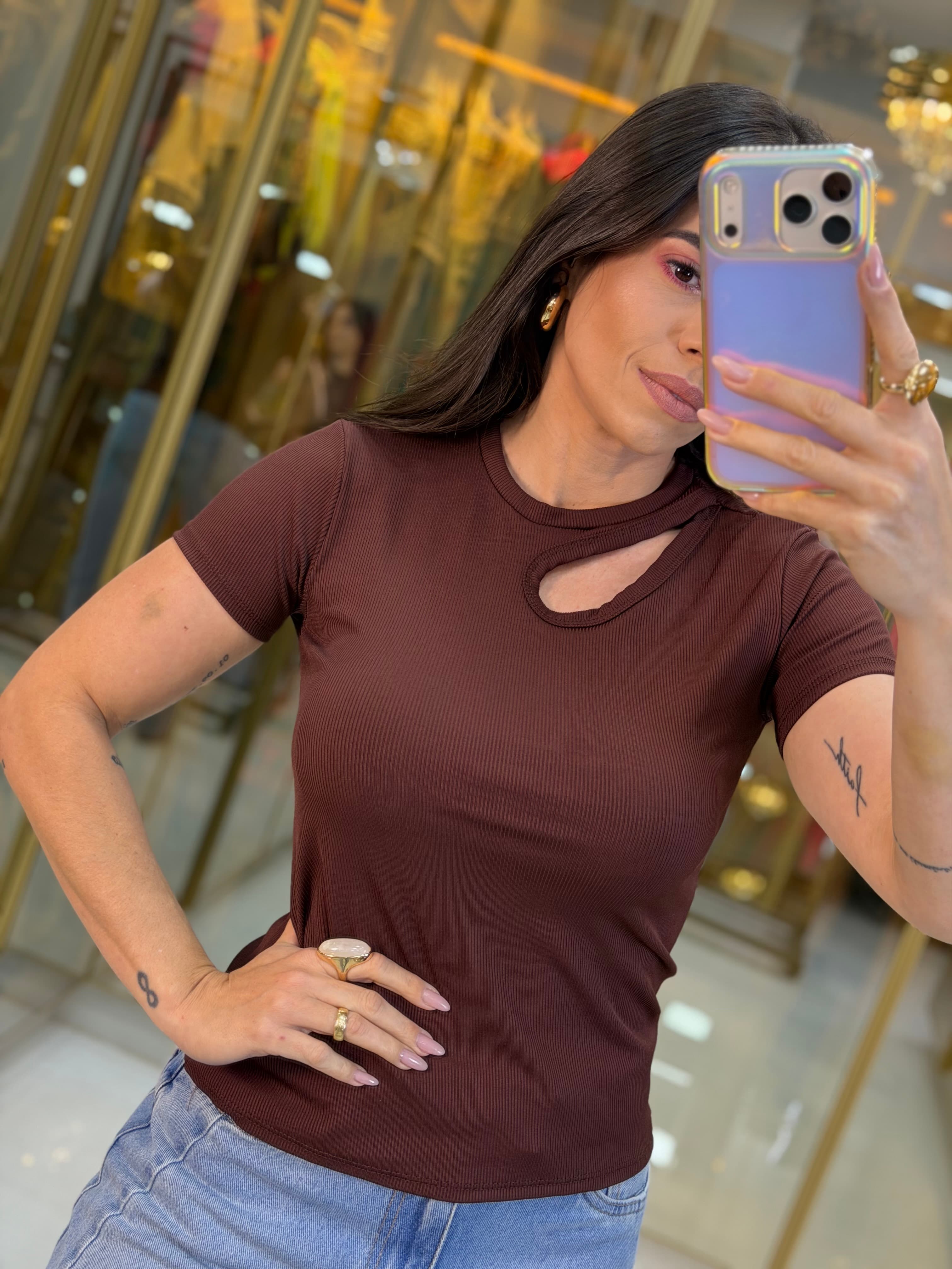 BLUSA CANELADA