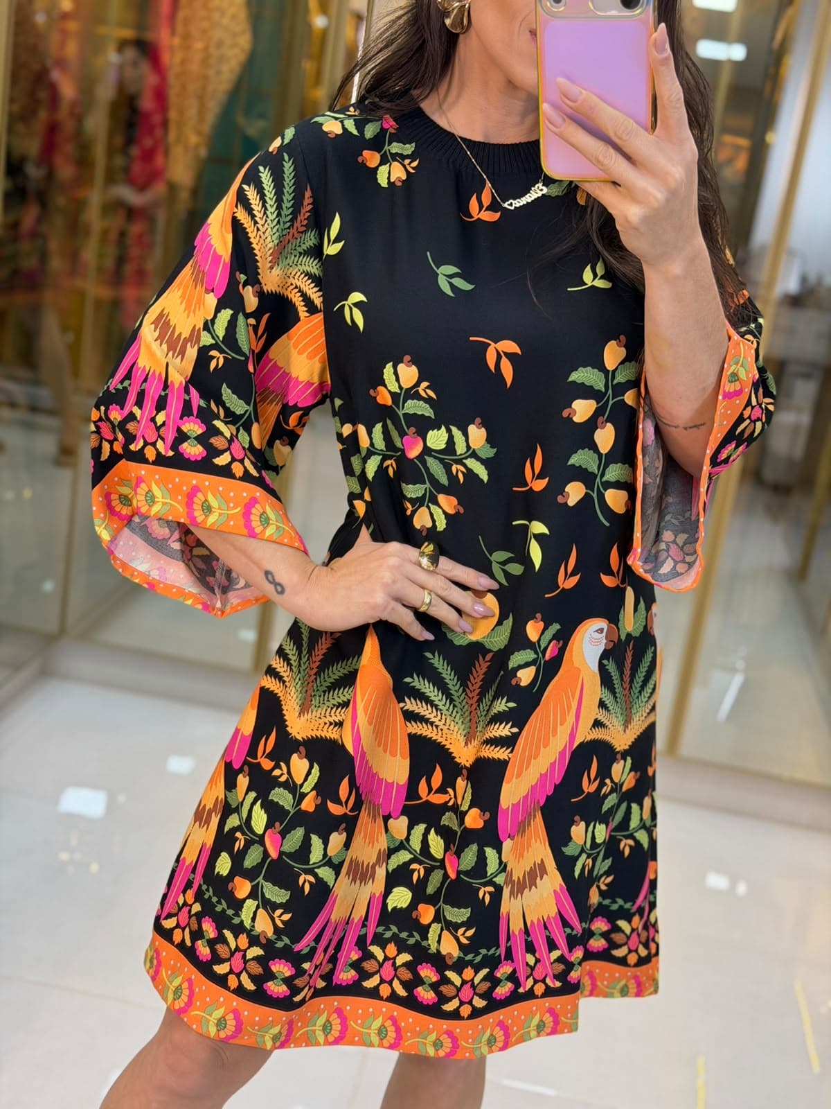 VESTIDO MANGA ESTAMPADO