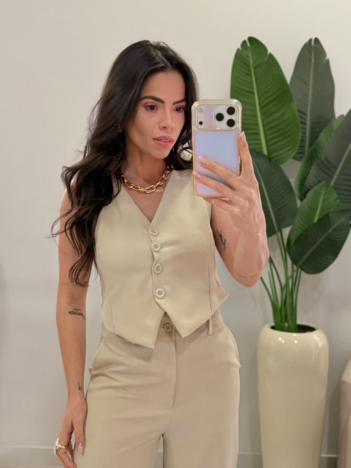 CONJUNTO COLETE ALFAIATARIA
