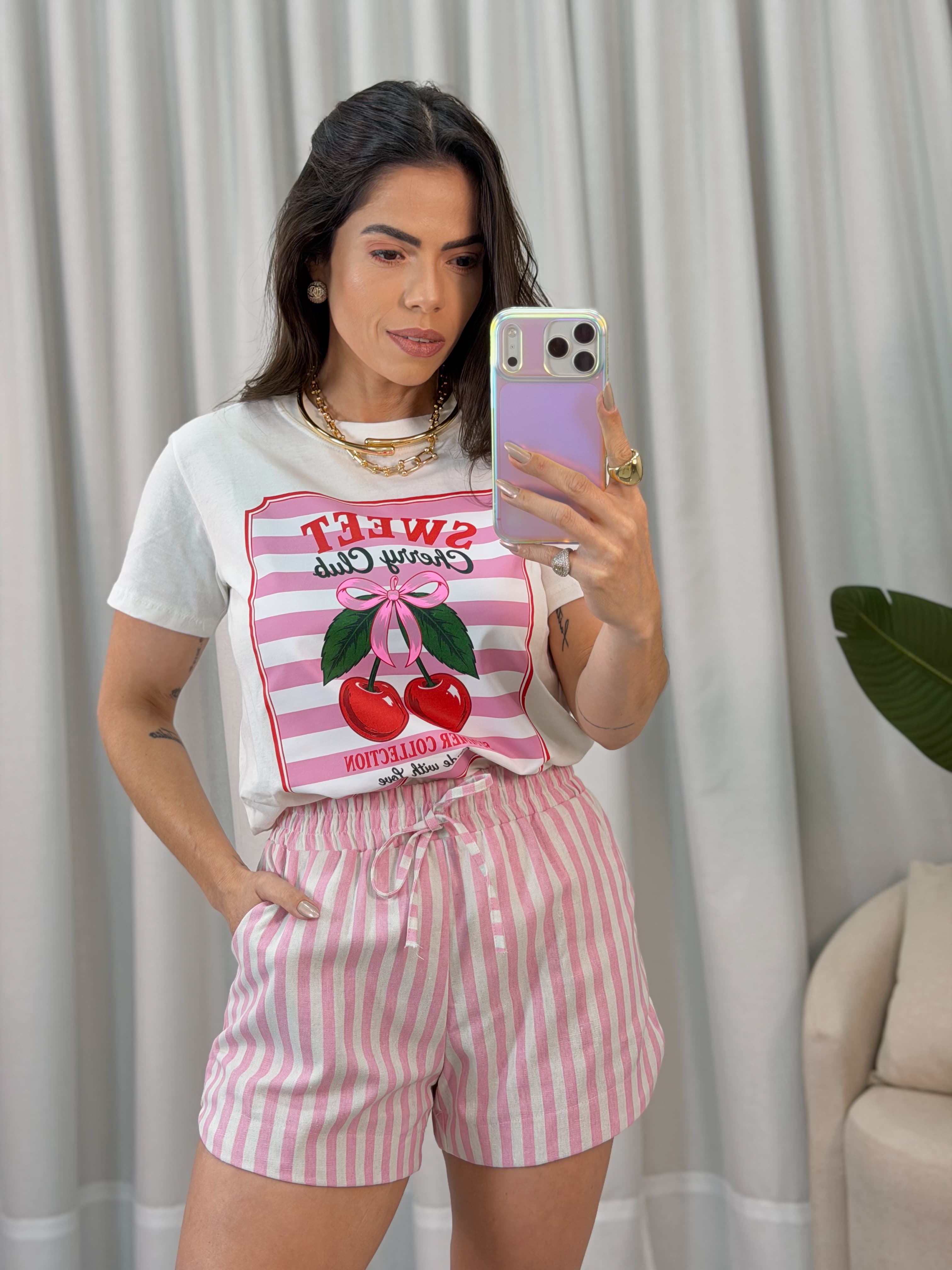 SHORT LINHO LISTRA