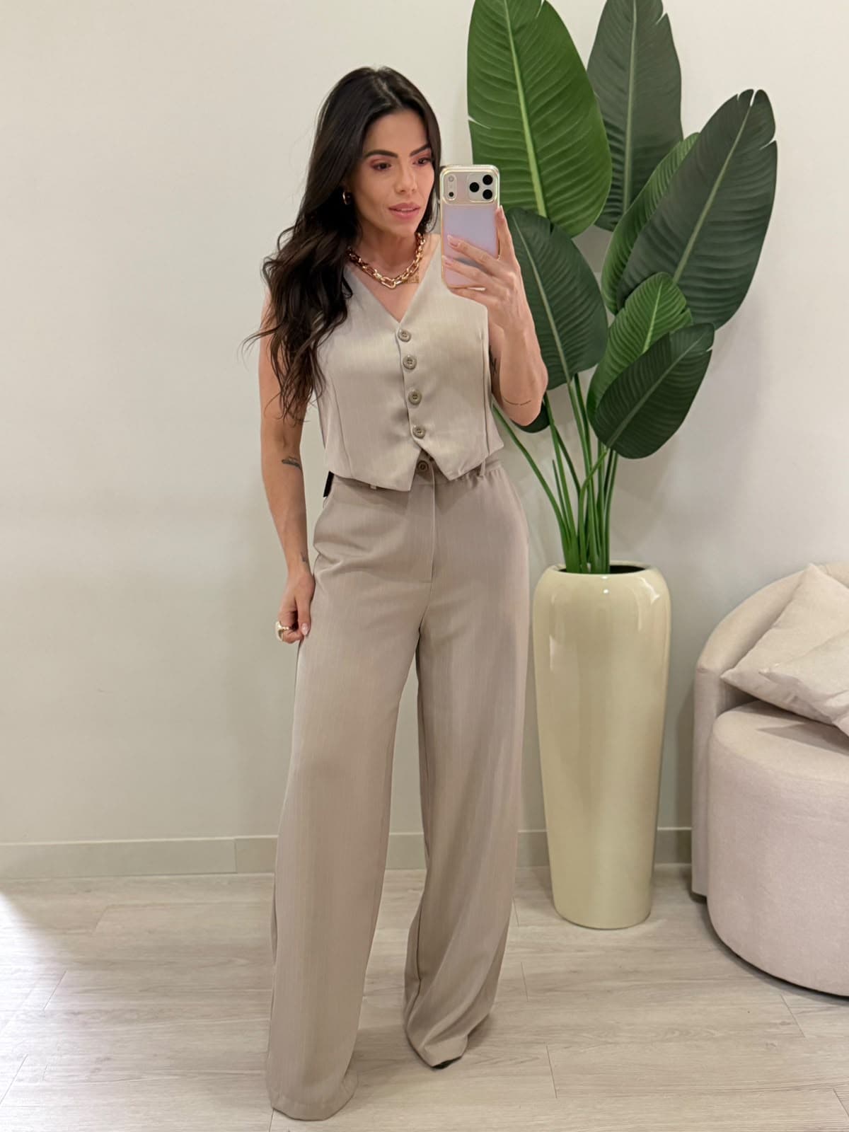 CONJUNTO COLETE ALFAIATARIA