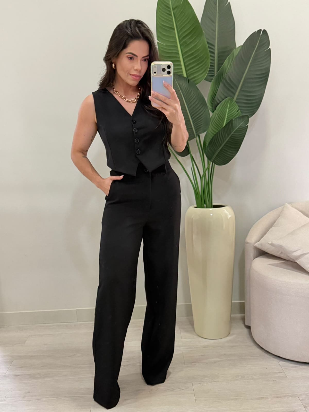 CONJUNTO COLETE ALFAIATARIA