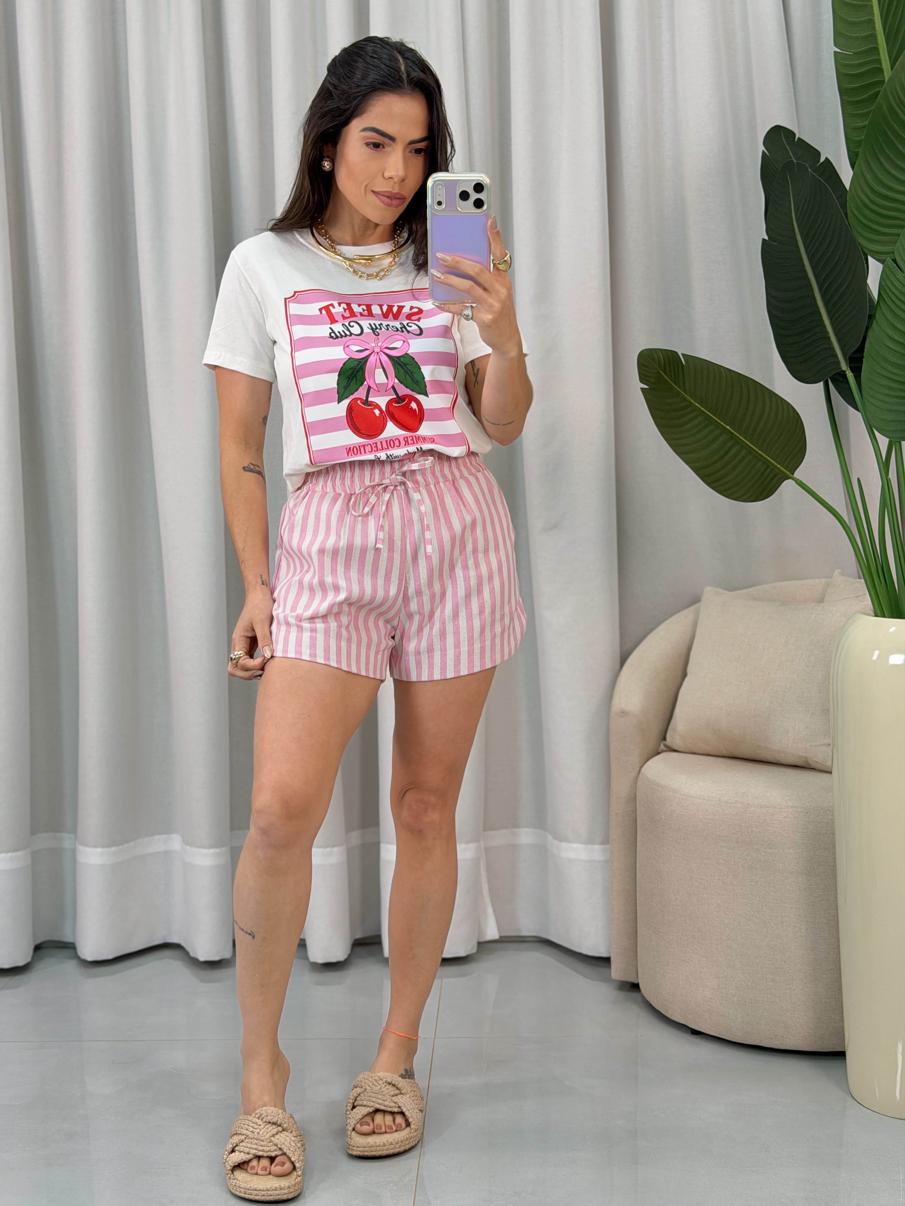 SHORT LINHO LISTRA