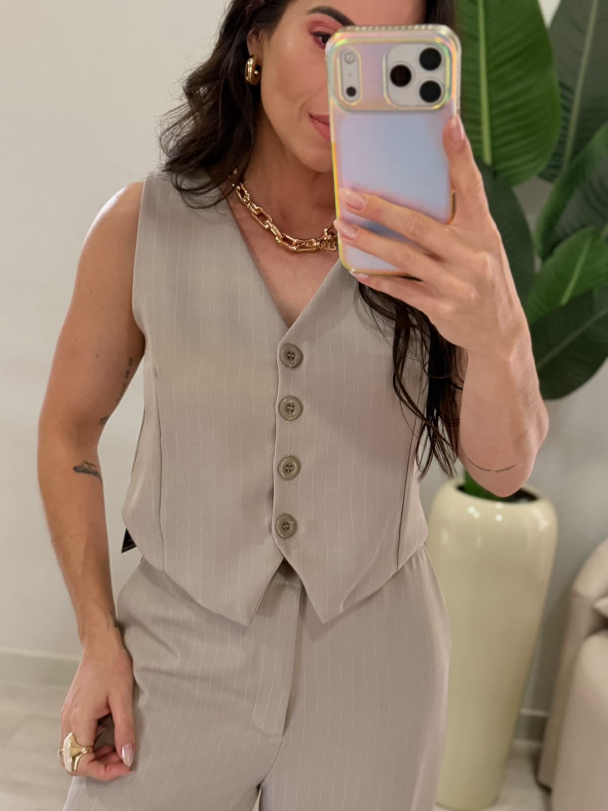 CONJUNTO COLETE ALFAIATARIA