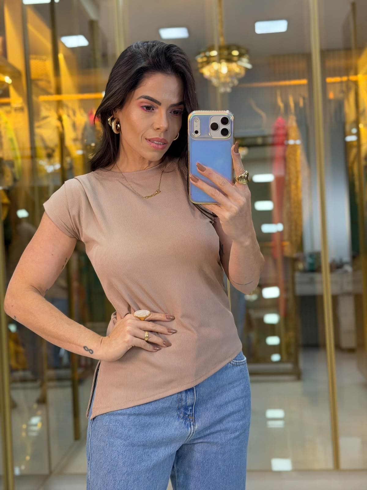 BLUSA CANELADA
