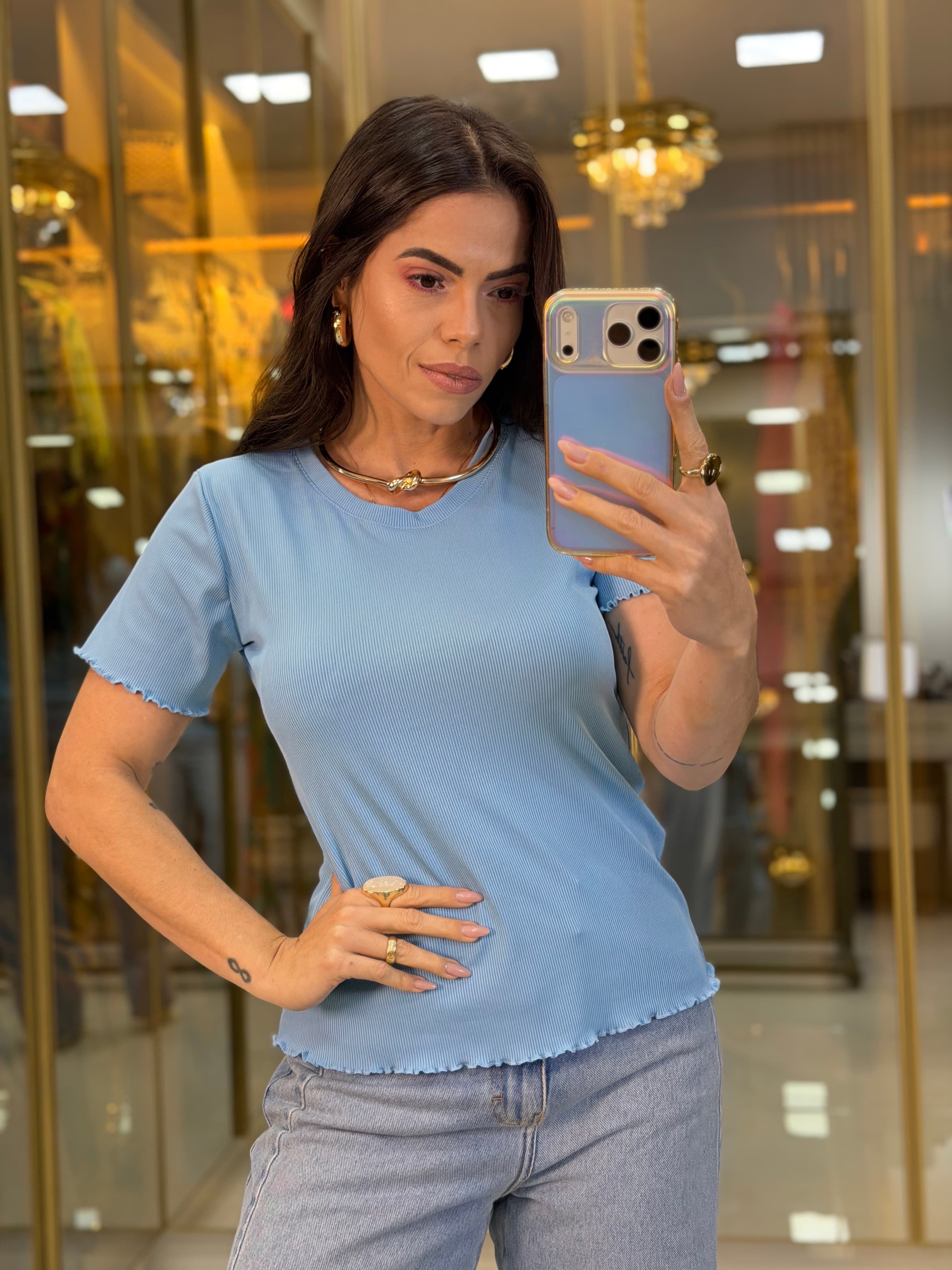BLUSA CANELADA