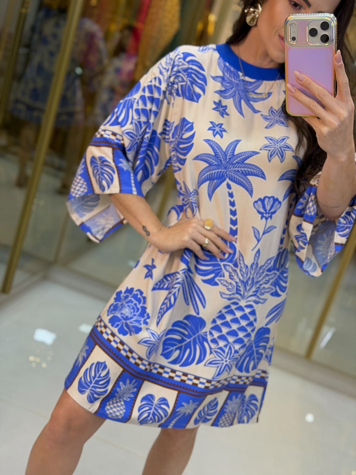 VESTIDO MANGA ESTAMPADO