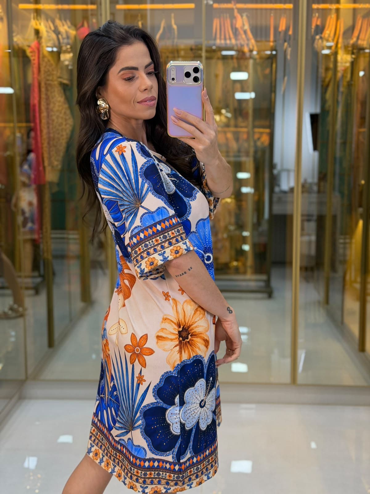 VESTIDO MANGA ESTAMPADO