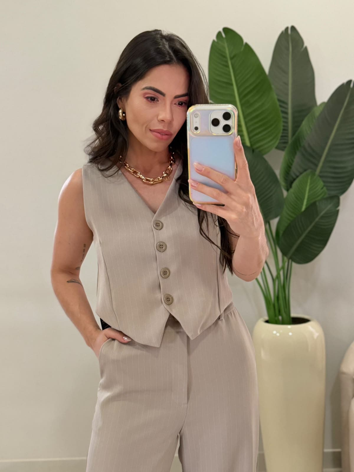CONJUNTO COLETE ALFAIATARIA