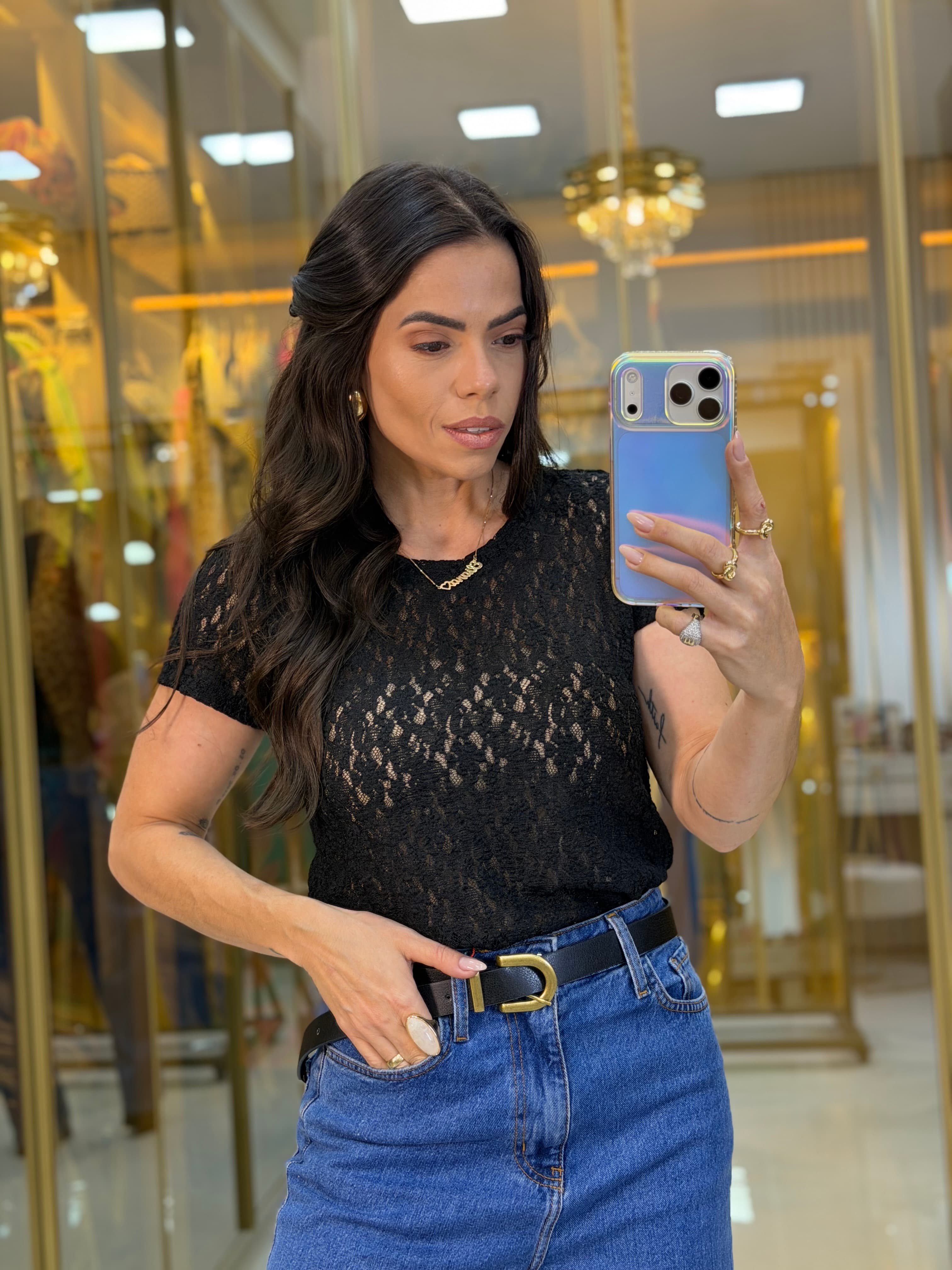 BLUSA RENDA PRETA