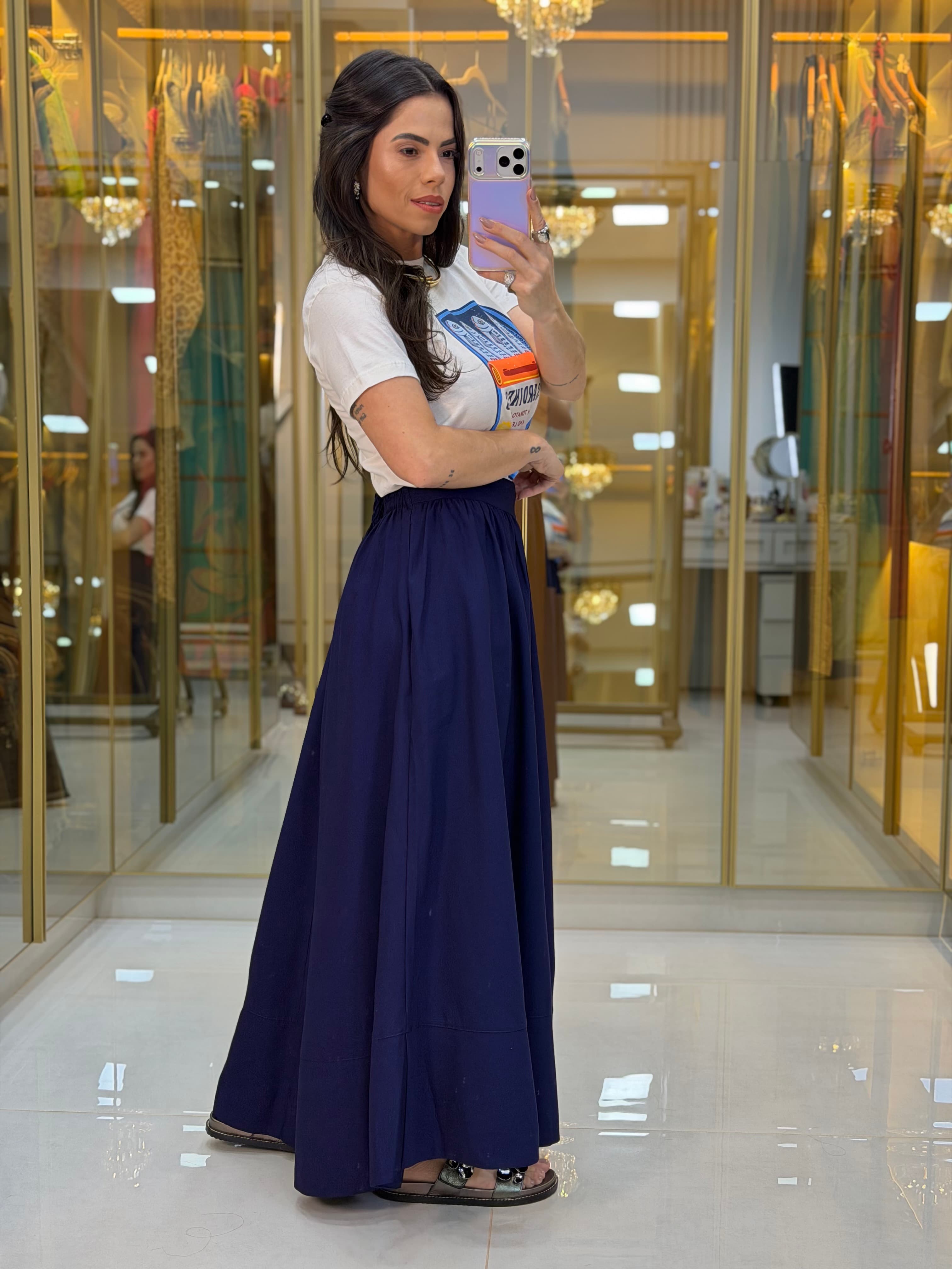 SAIA MIDI AZUL MARINHO