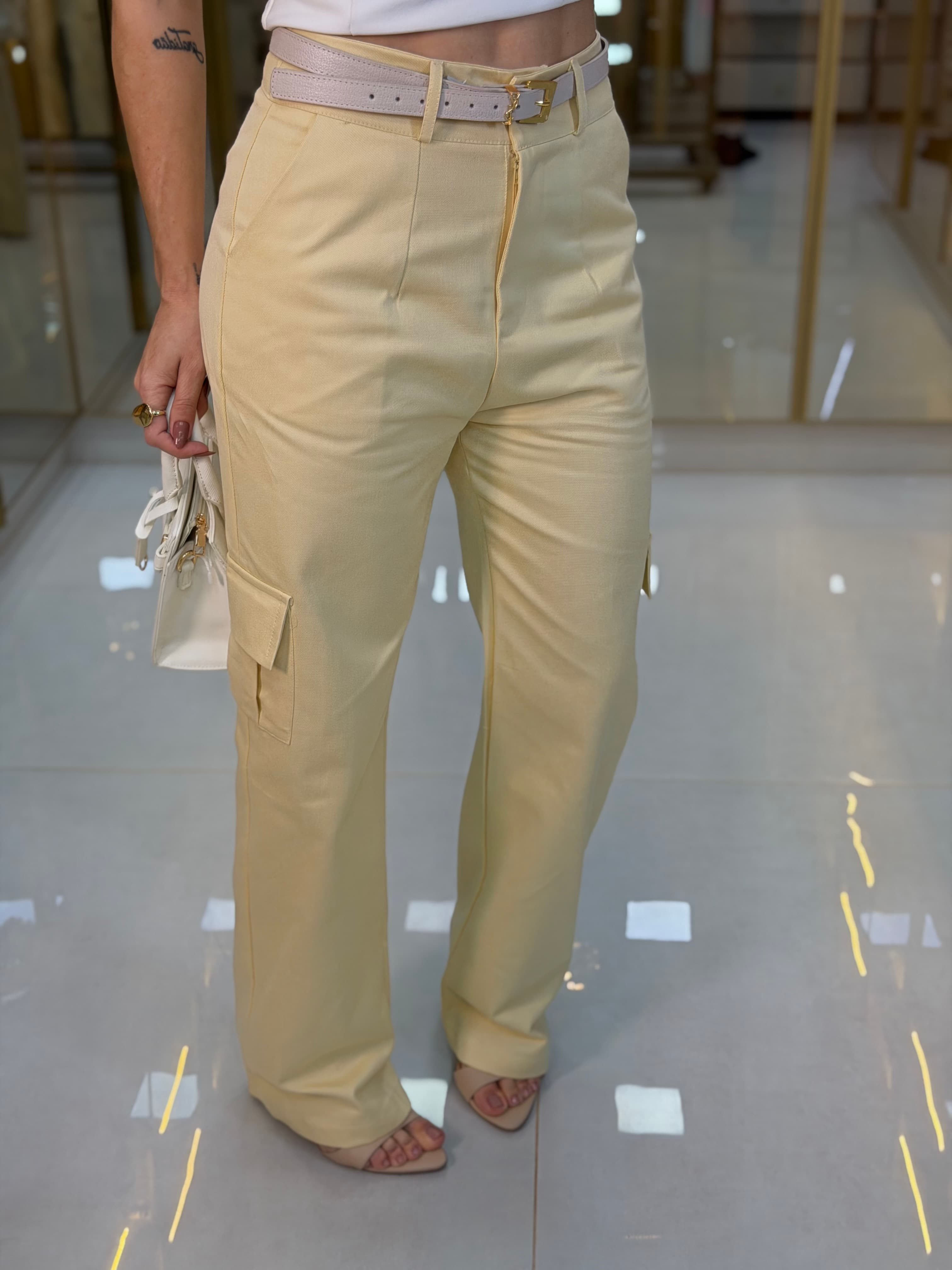 CALÇA SARJA CARGO