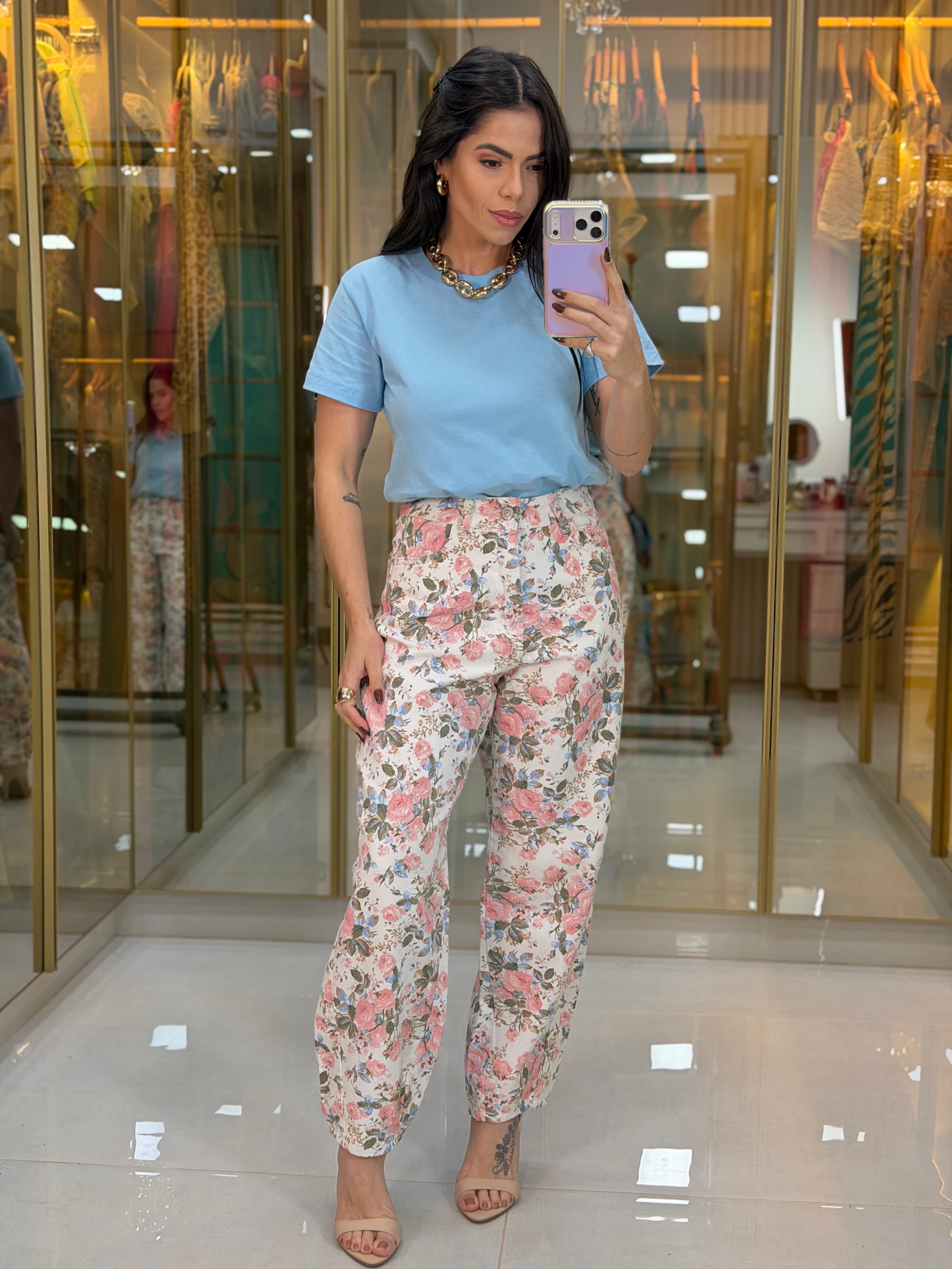CALÇA FLORAL OFF