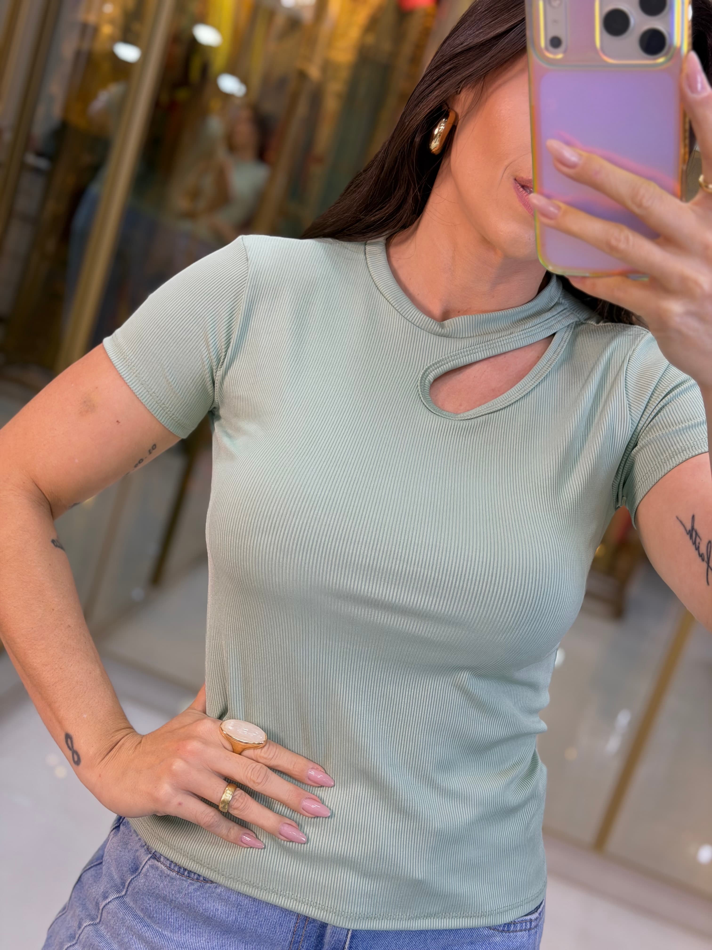 BLUSA CANELADA