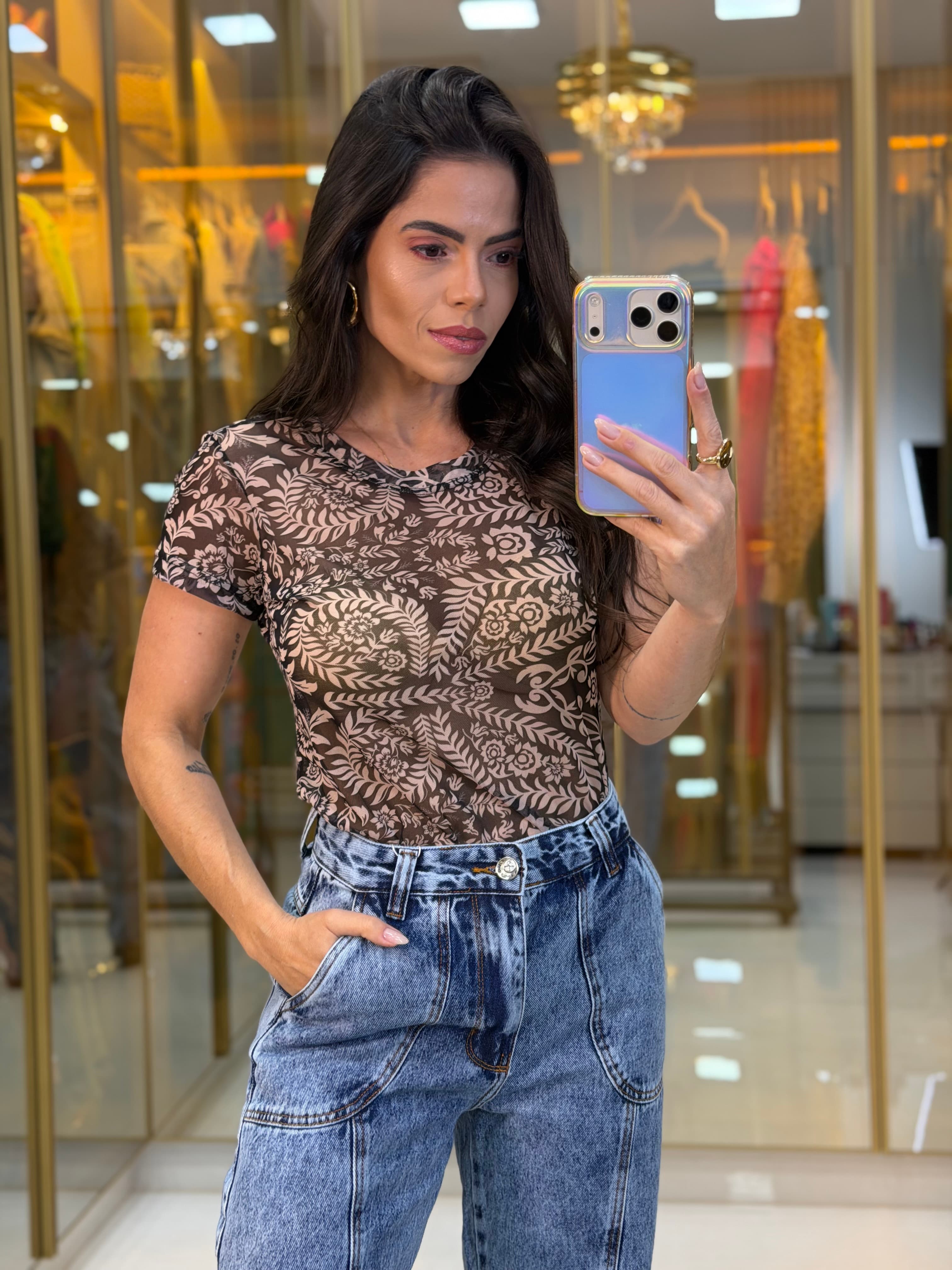 BLUSA TULE ESTAMPADA FLORAL