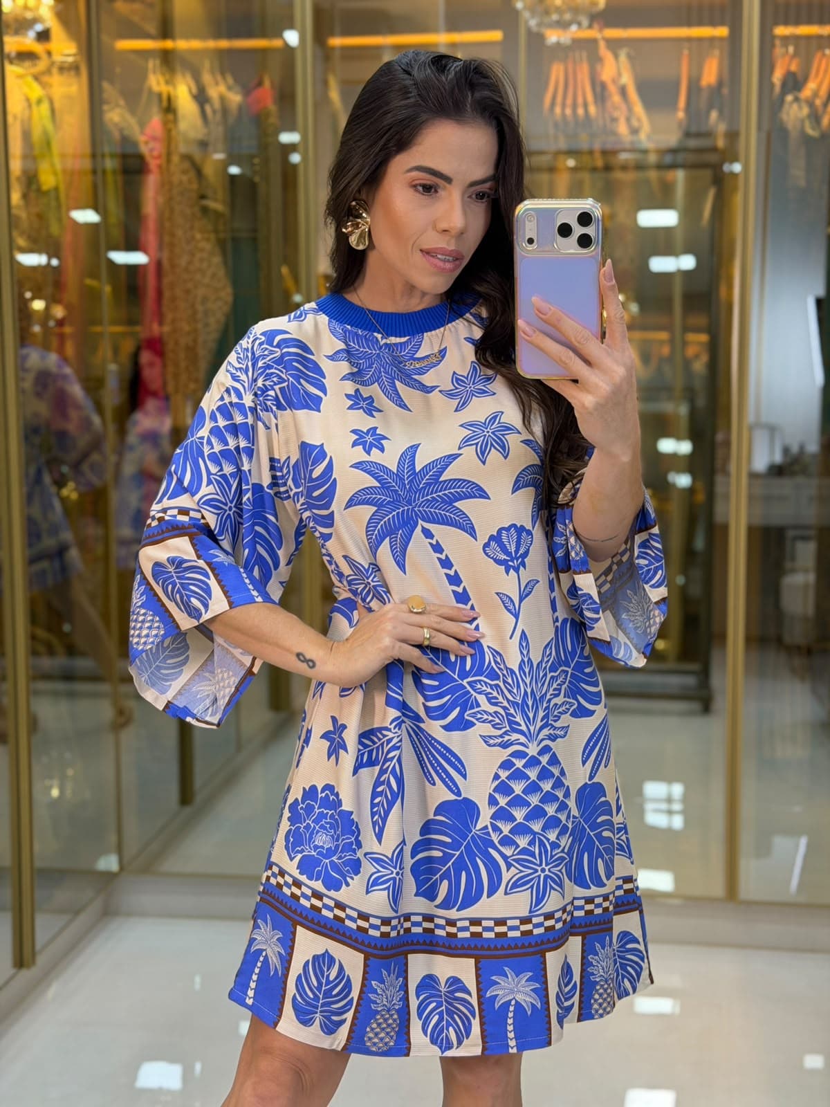 VESTIDO MANGA ESTAMPADO