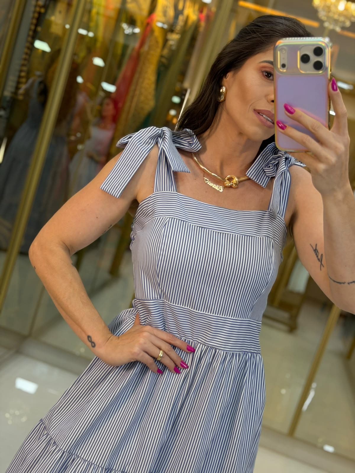 VESTIDO LISTRA AZUL