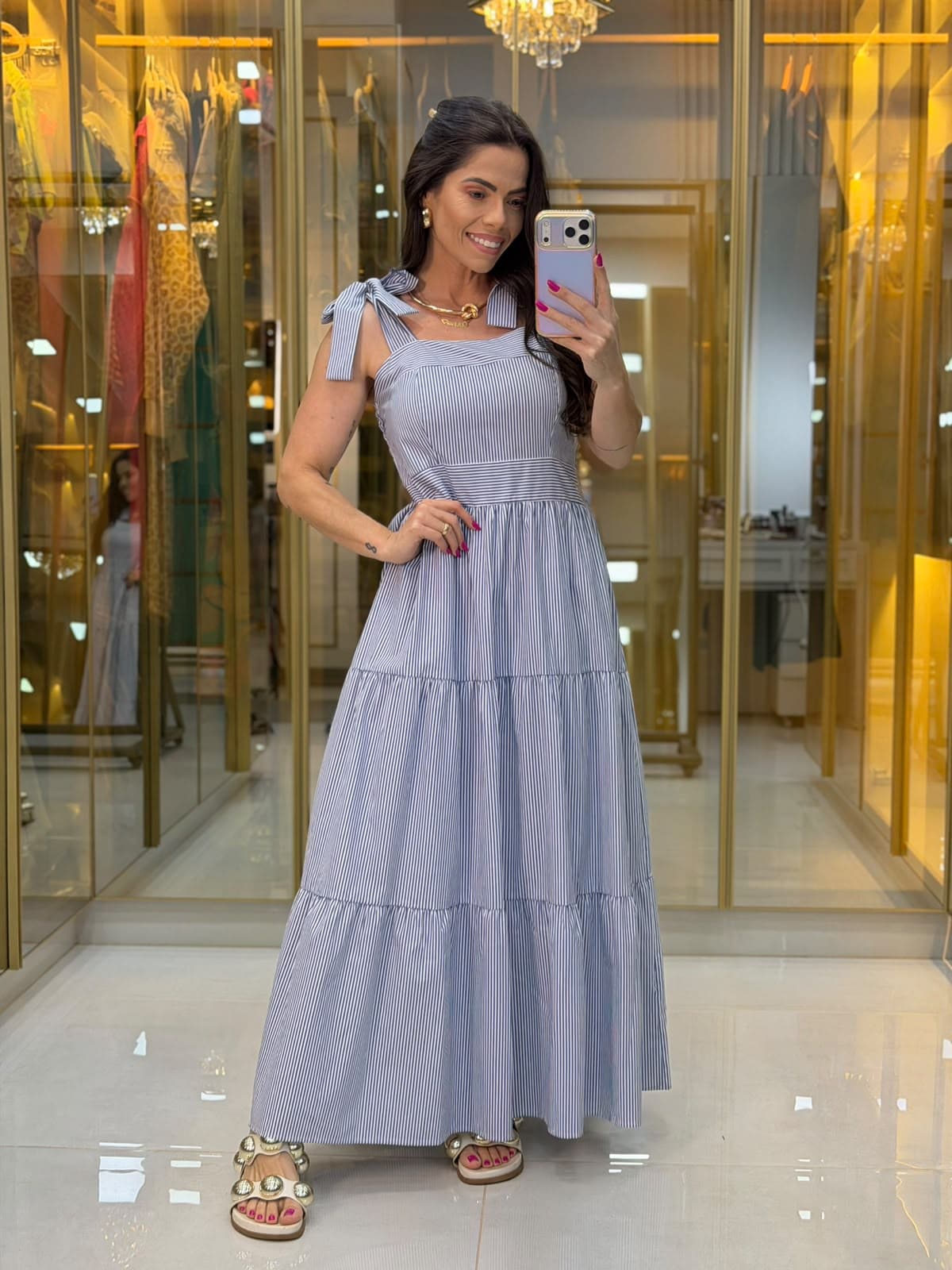 VESTIDO LISTRA AZUL